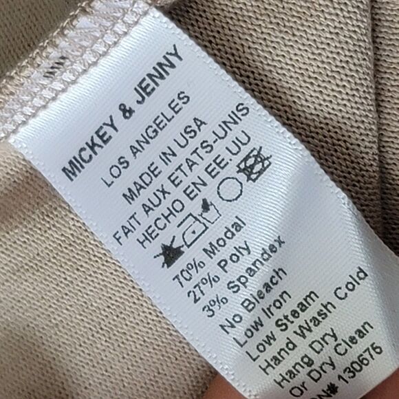 NWT MICKEY & JENNY Women Light Brown Pullover Sweater Large V Neck Made In USA - Picture 6 of 10